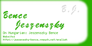 bence jeszenszky business card